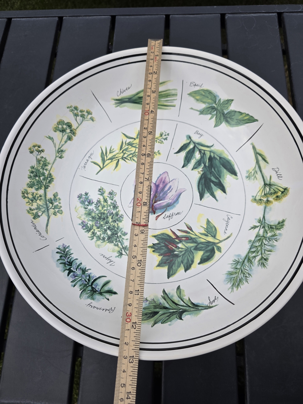 Williams Sonoma Culinary Herbs Pasta Serving Bowl 13 in Made in Portugal - Picture 2 of 6